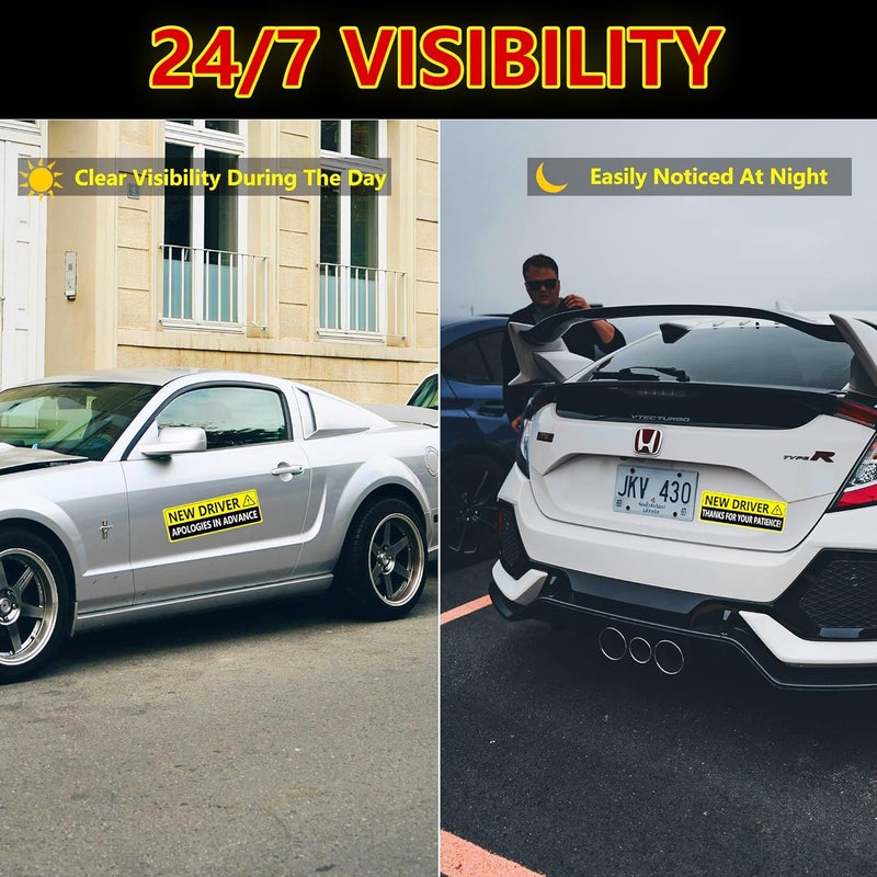 Pakeed Funny Reusable New Driver Magnet for Car Please Be Patient Student Driver Magnet New Driver, Teen Rookie Novice Vehicle Bumper Sticker for Men - Image 3